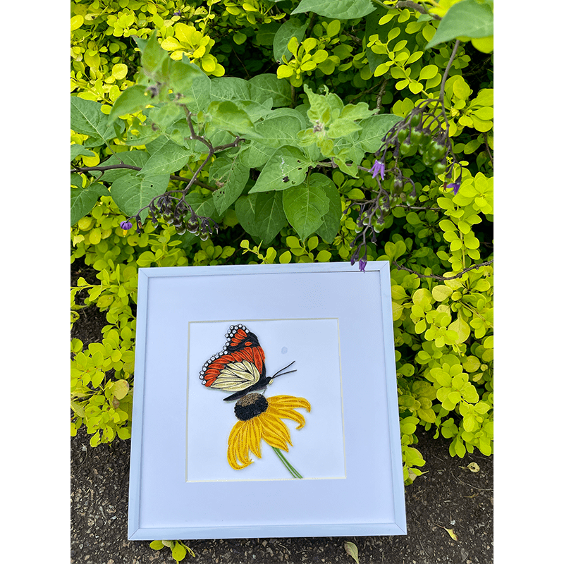 Butterfly and Sunflower 5×5